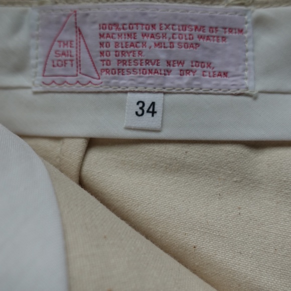 Vintage Cream Shorts with Suede Panel and Button Pockets - Picture 4 of 4